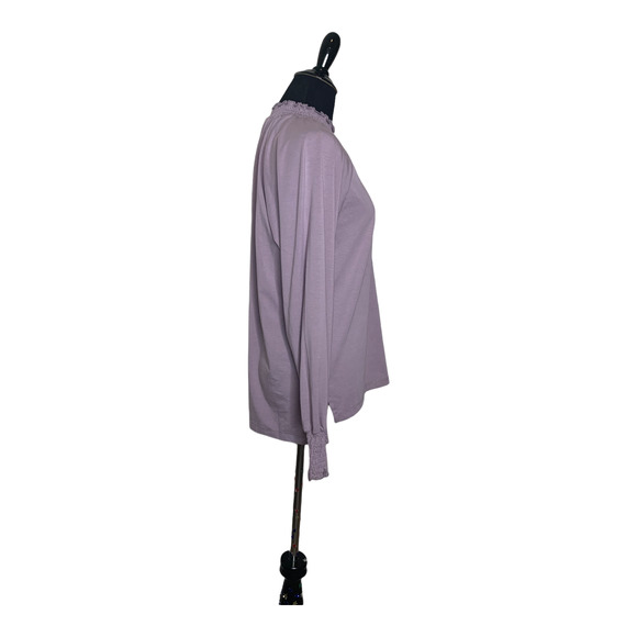 Serra by Joie Rucker mock neck long sleeves pleated blouse size small - Picture 6 of 9